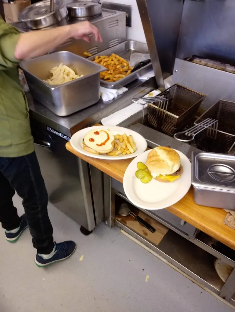Happy Face Burger and Fries