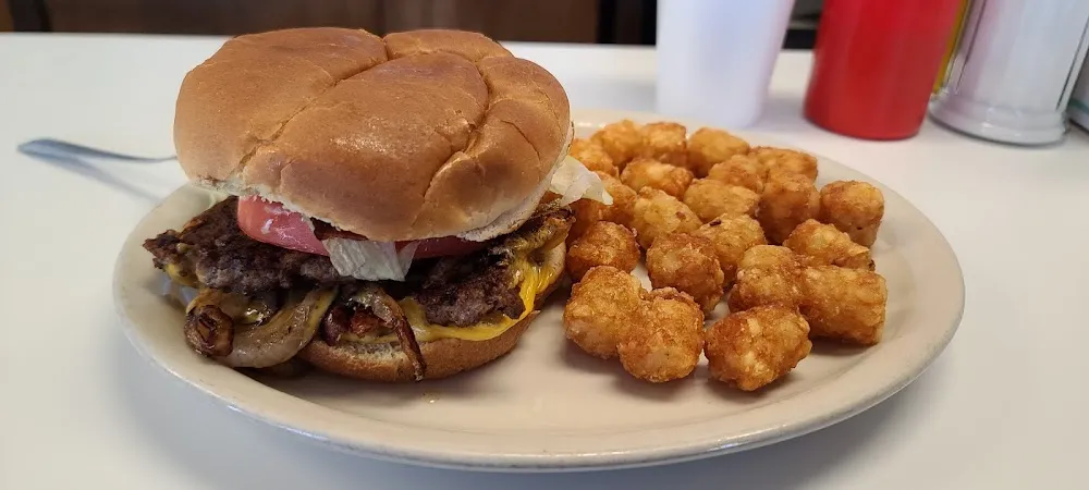 Steak Sandwich and Tater Tots